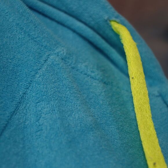 Joe Boxer Blue and Yellow Heart Terry Cloth Full Zip Hoodie Jacket Medium - Picture 9 of 11